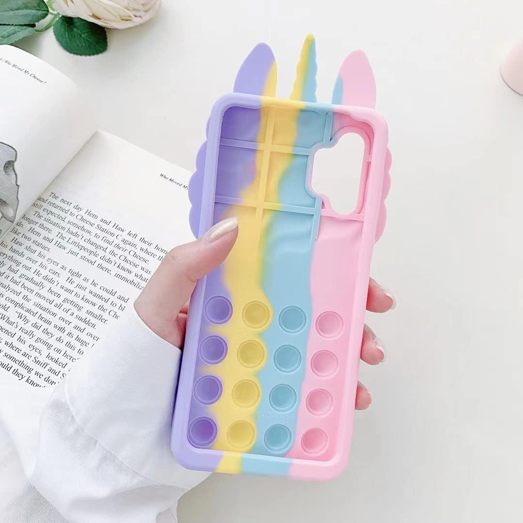 Aspack Pop Bubbles Case for Iphone 12/12 Pro, Cute Lovely Cartoon Unicorn Rainbow Pop Shockproof Silicone Soft Phone Case for Apple Iphone 12/12 Pro 6.1 Inch image number 5