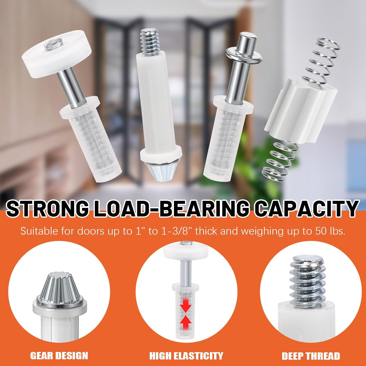 Tanstic 13Pcs Bi-Fold Closet Door Repair Kit, Bi-Fold Closet Door Hardware Kit, Bifold Door Hardware Repair Kit for Repairing Folding Door, Sliding Door, Closet Door image number 5