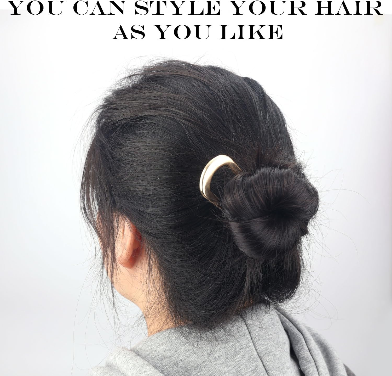 4 Pc French Hairpin, 2 Sizes Alloy U-Shaped Hair Sticks Gold Silver Chignon Hairpin Hair Styling Pins French Twist Hair Clips for Knots Women Gifts image number 3