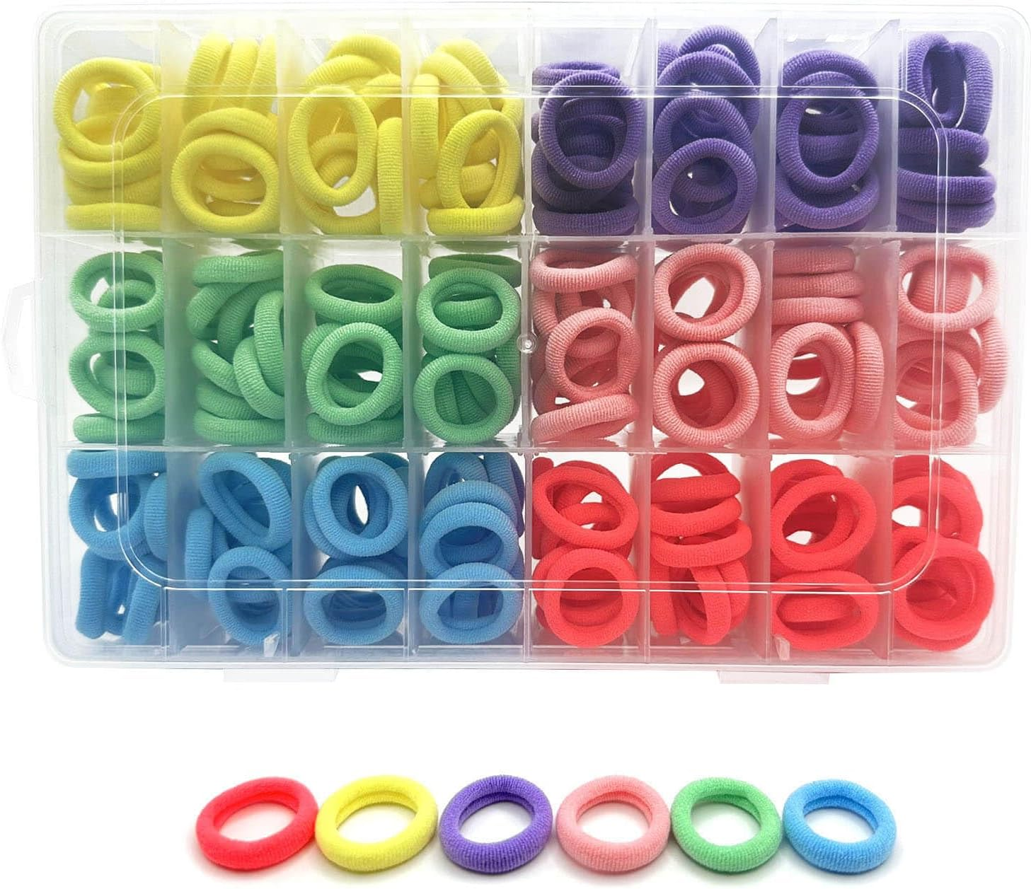 288 Pcs Baby Hair Ties,Seamless Cotton Hair Ties No Damage, Multicolor Small Hair Bands for Little Girls and Kids, Soft Hair Elastic Ponytail Holders, Toddler Hair Accessories (24 Colors)