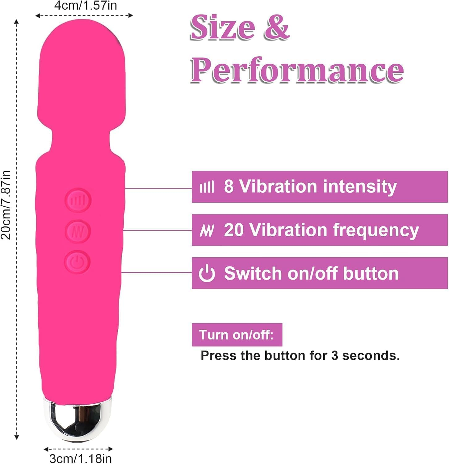 Female Vibrator Rechargeable 8 Speed ​​Low Noise Muscle Relaxer 20 Frequency Waterproof Handheld Neck Vibrator image number 2