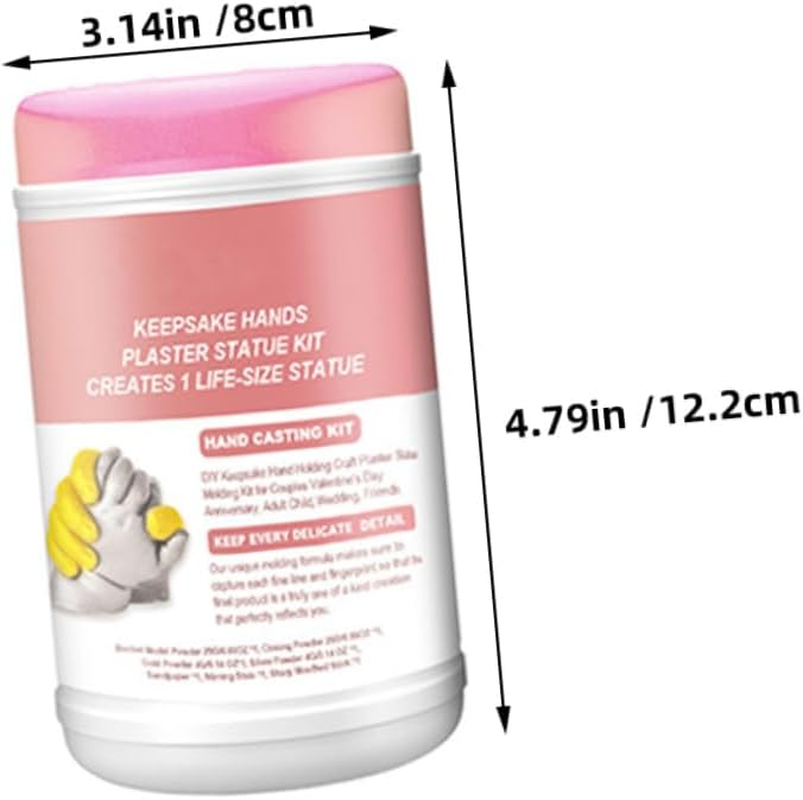 Tofficu DIY 3D Hand Casting Kit for Couples and Babies Pink Plaster Hand and Footprint Keepsake Moulding Set for Family Craft Projects
