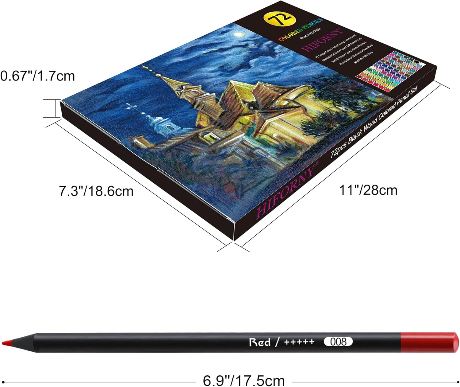 Premium Black Edition Colored Pencils for Adults Coloring &ndash; 72 Coloring Pencils with Smooth Pigments,Artists Soft Core,Drawing Pencils Art Supplies for Adults Beginners image number 3