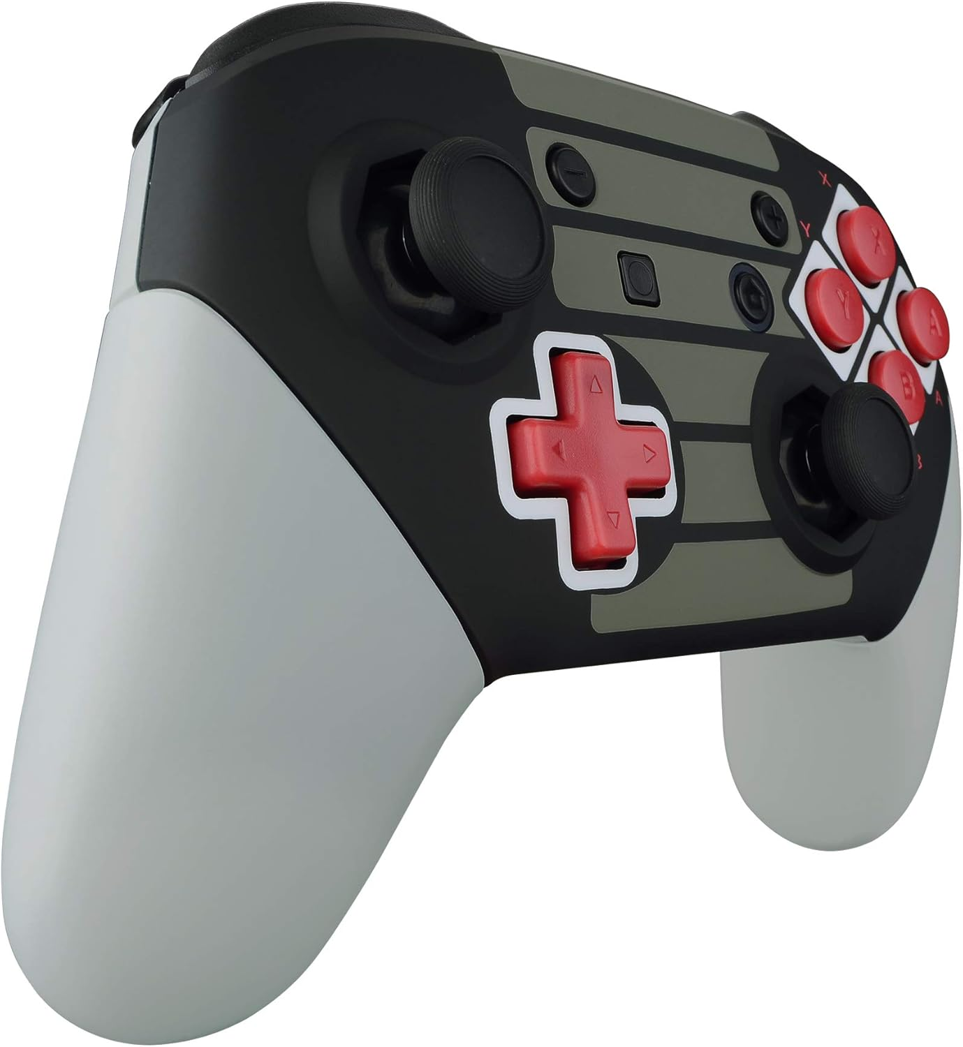 Extremerate Classic NES Style Faceplate Backplate Handles Cover, Octagonal Gated Sticks Design DIY Replacement Grip Housing Shell for Nintendo Switch Pro Controller- Controller NOT Included - Classic Nes Style image number 2