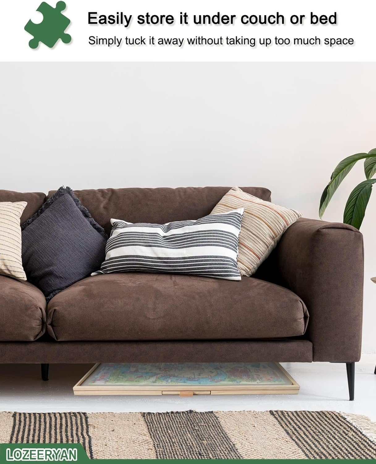 1500 Piece Rotating Puzzle Board with Drawers and Cover, 25"X34"Portable Wooden Jigsaw Puzzle Table for Adults Portable, Spinning Puzzle Boards Birthday Mom. image number 3