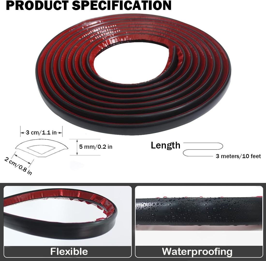 10 Ft Flexible Trim Caulk Strip,Peel and Stick Trim Molding,Floor Molding Trim,Self Adhesive Caulk Strip for Corners,Cabinet Edges,Ceiling Edges,Tile Edges (Black) image number 6