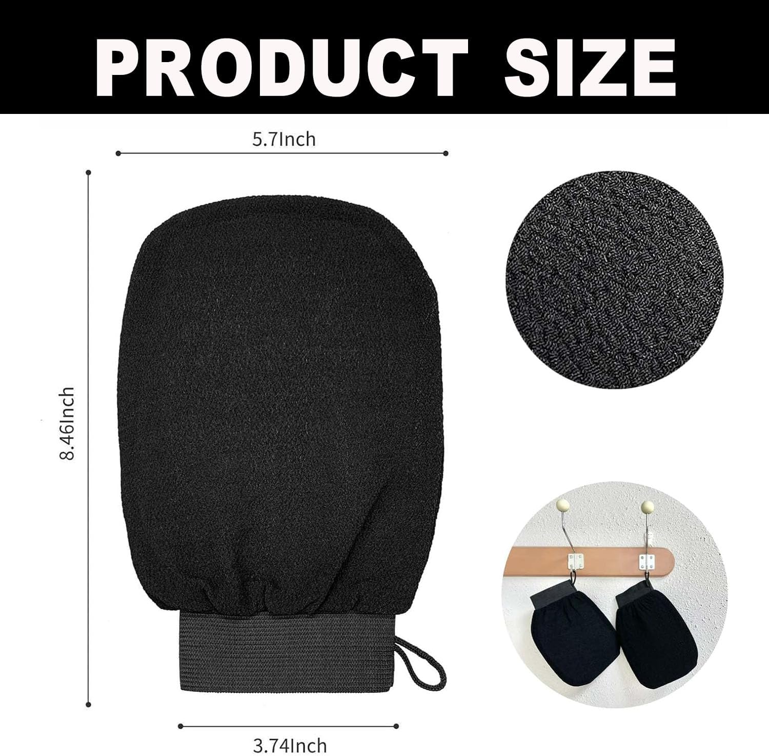 BEANPRECOY 3Pcs Exfoliating Mitt Body Scrub Gloves Deep Exfoliator for Shower Soft Dead Skin Remover Bath Body Exfoliating Glove for Women Men Removing Exfoliation Easy Foaming Smooth Skin Surface image number 4