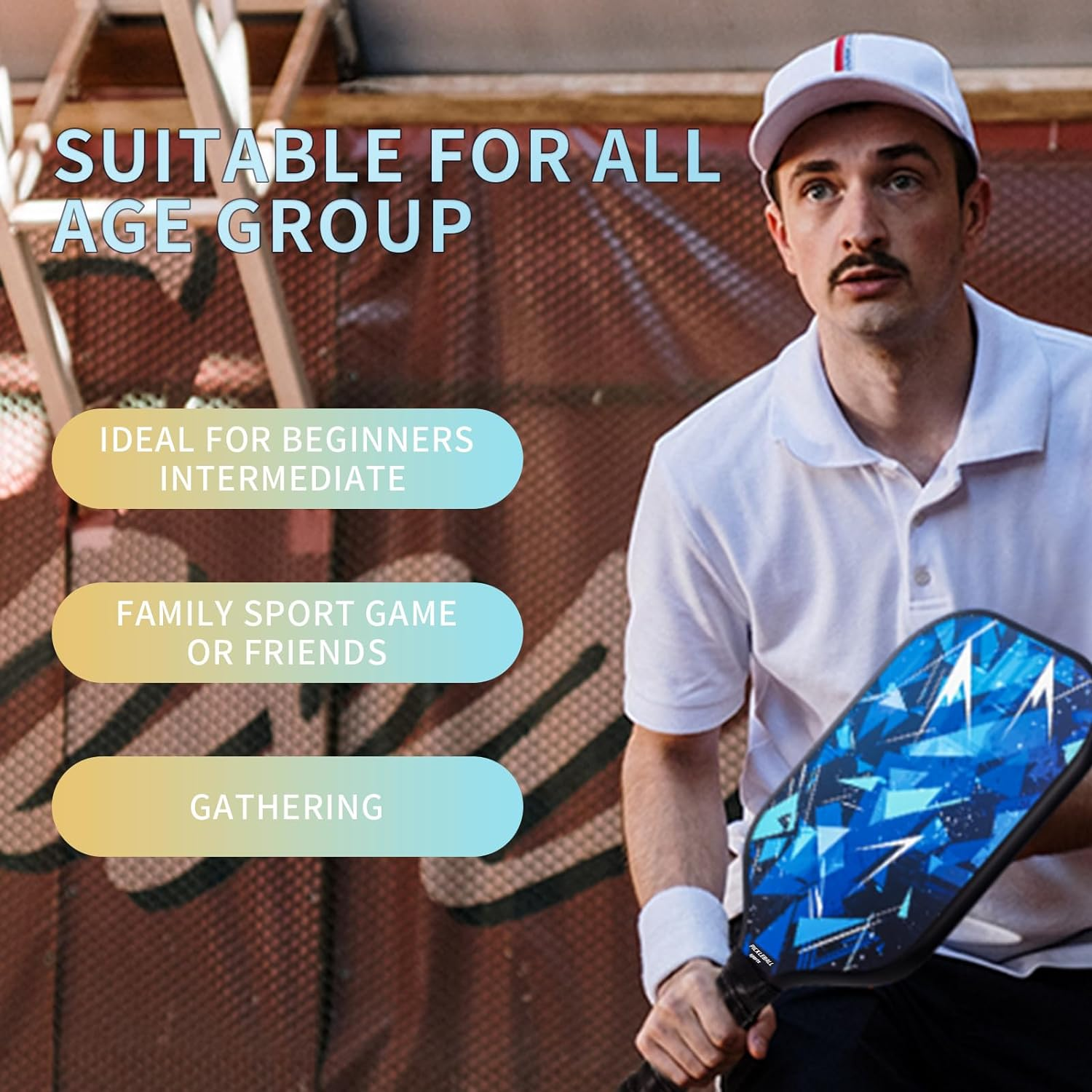 Toplive Pickleball Paddle Set of 2 - Lightweight Fiberglass Pickleball Rackets with Ergonomic Grip, Indoor & Outdoor Balls, and Carry Bag &ndash; Durable & Beginner Friendly image number 2