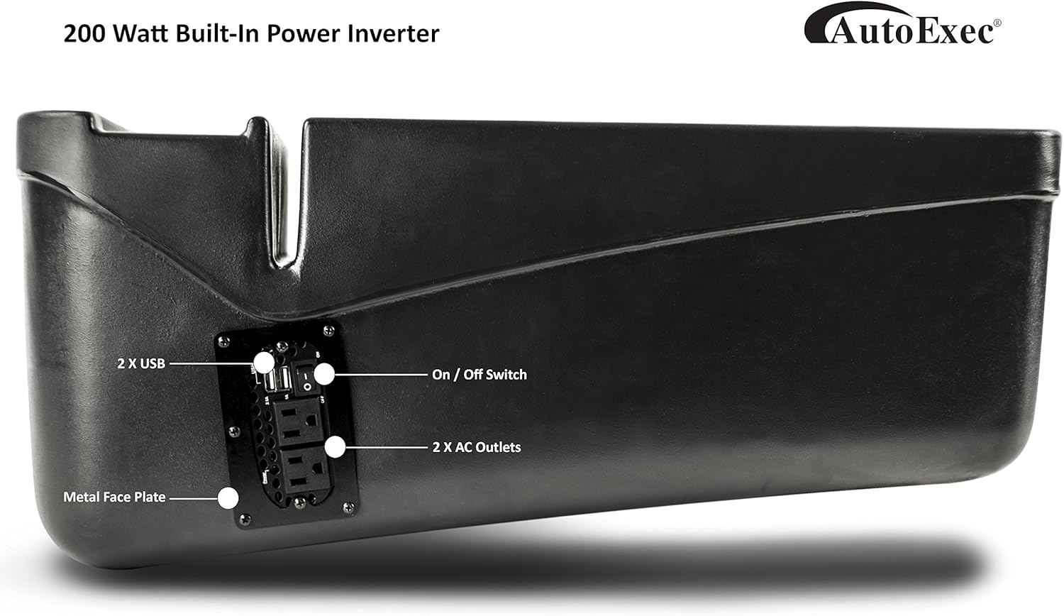 Autoexec AUE10624 Gripmaster Car Desk Green Camouflage Finish with Built-In 200 Watt Power Inverter and Tablet Mount image number 3