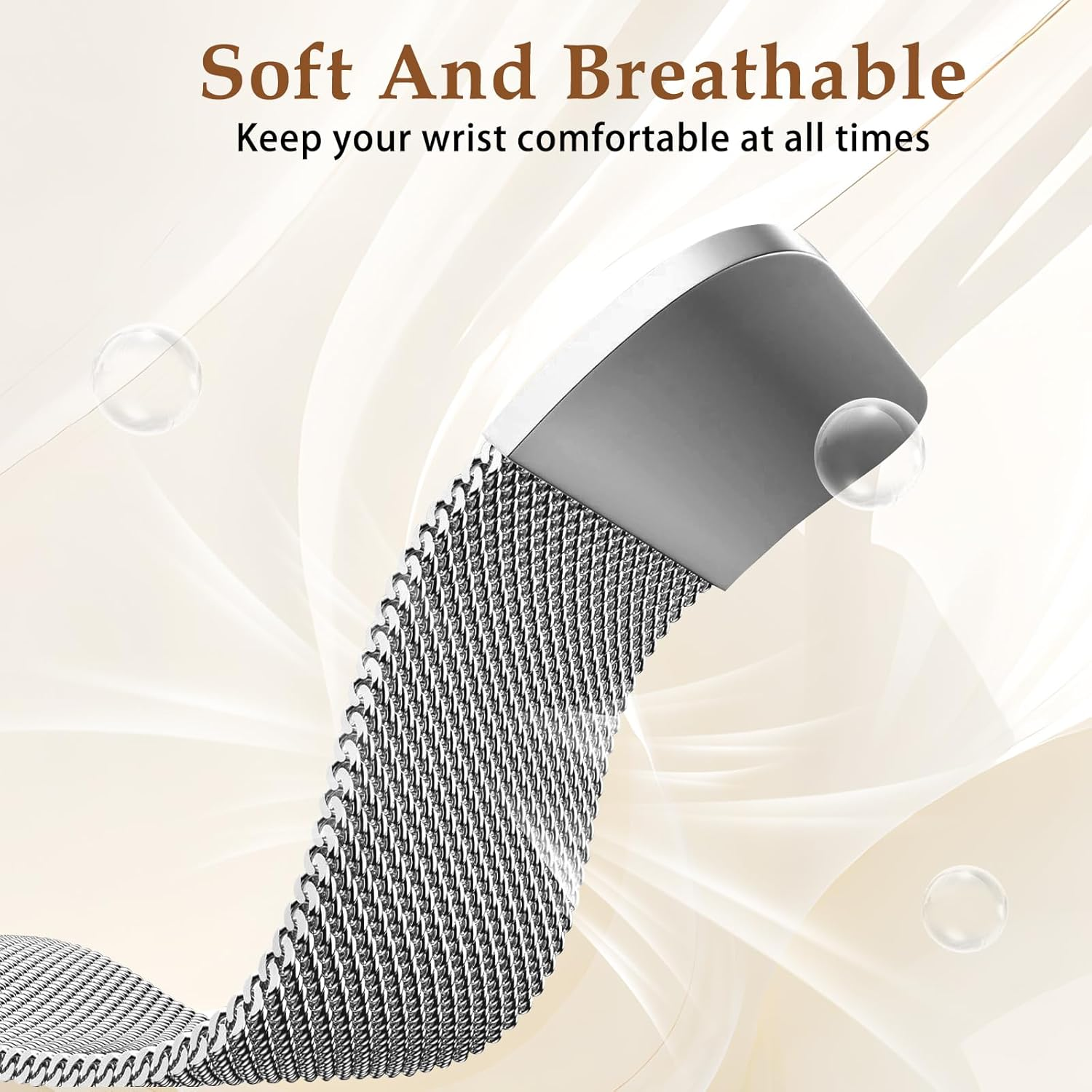 Yealred 22 Mm Metal Strap Compatible with Xiaomi Watch S4 / S4 Sport / S3 / S2 /S1, Comfortable Breathable Mesh Strap with Magnetic Buckle for Xiaomi Redmi Watch 5 Active / 5 Lite / 3 Active (Silver) image number 1