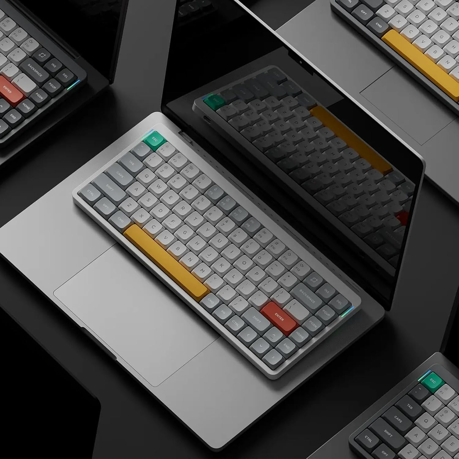 Nuphy Air75 V2 QMK/VIA Mechanical Keyboard, 75% Low Profile Wireless Keyboard, Bluetooth 5.1, 2.4Ghz and Wired Connection, Compatible with Windows and Mac Systems - Ionic White Switch Brown image number 3