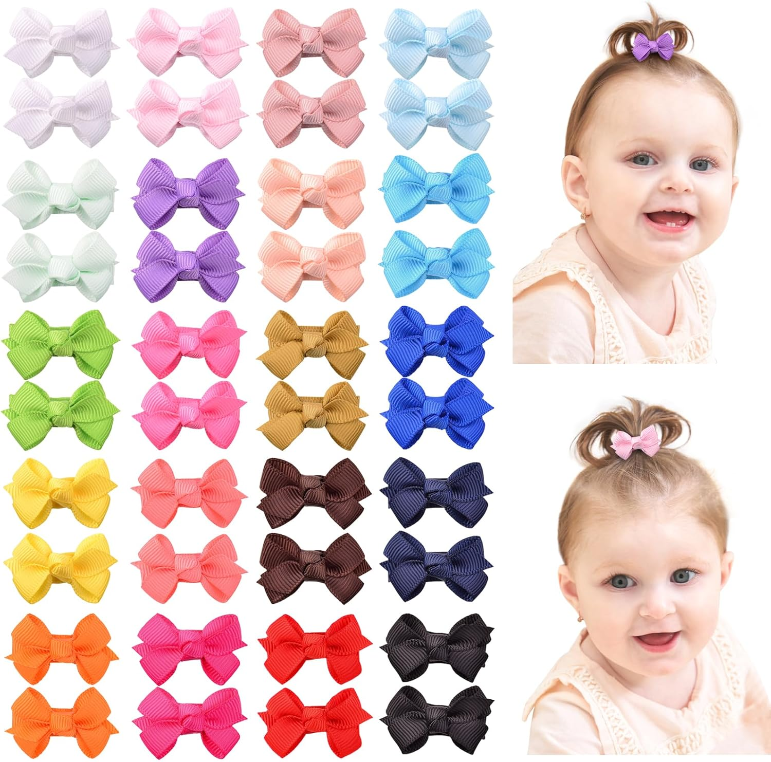 Choicbaby Pack of 40 Hair Clips Girls, 1.2 Inches (3 Cm) Hair Clips Bow Hair Clips Children Girls Hair Accessories for Baby Girls Toddlers image number 4