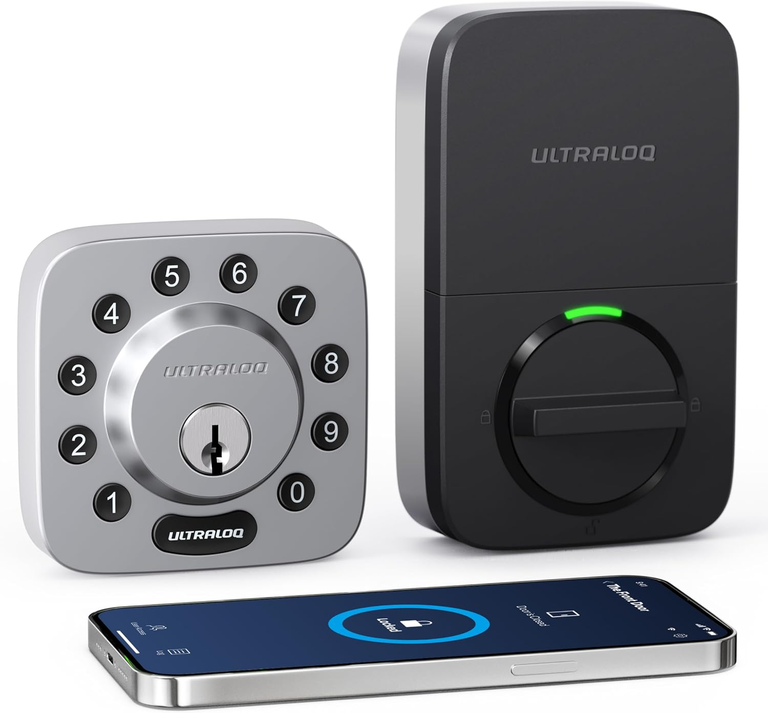 ULTRALOQ Smart Lock U-Bolt (Satin Nickel), 5-In-1 Keyless Entry Door Lock with Bluetooth and Keypad, Smart Door Lock Front Door, Non-Fingerprint Deadbolt Lock Edition