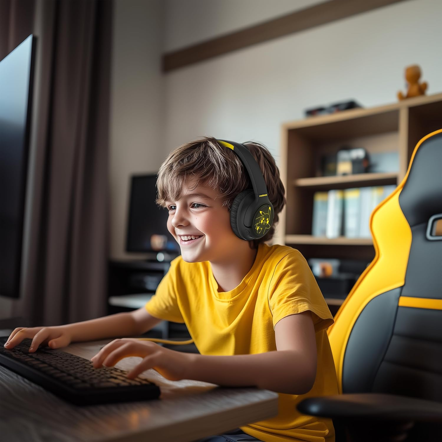 OTL Technologies Pokemon Pikachu Foldable Wireless Headphones with LED Light image number 5