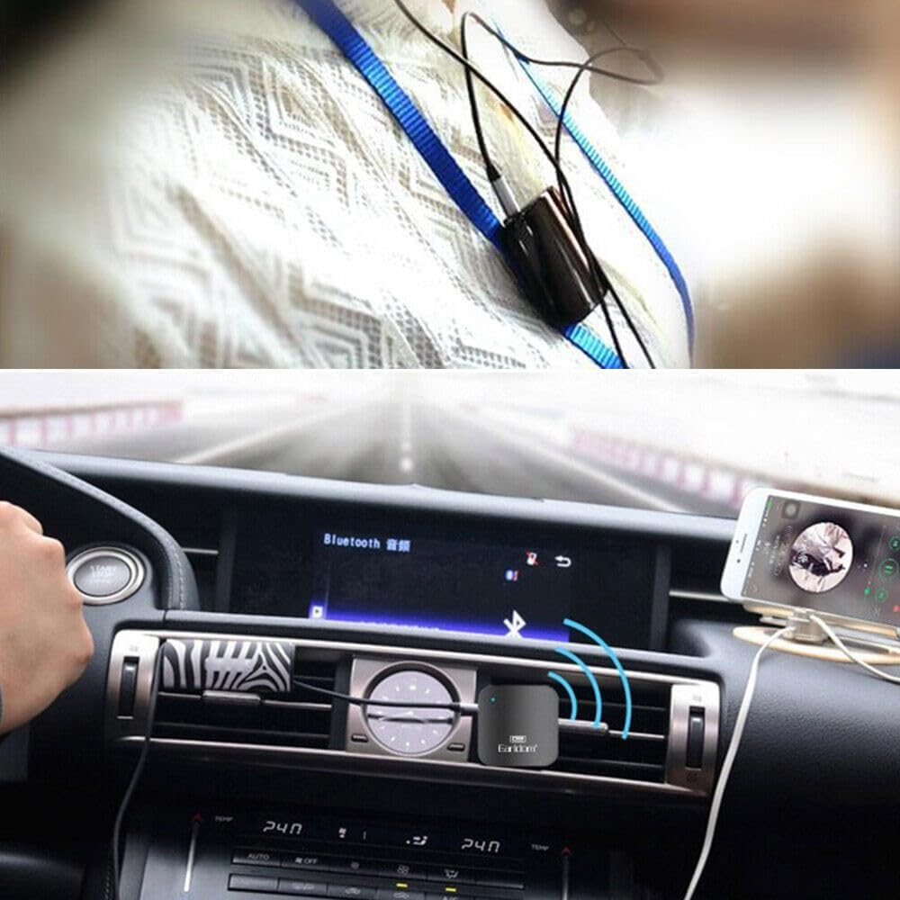 LEDON Wireless Bluetooth Clip, 3In1 Bluetooth Earphones Collar-Clip Earphones, Car Music Audio Receiver Stereo AUX Adapter AU image number 4