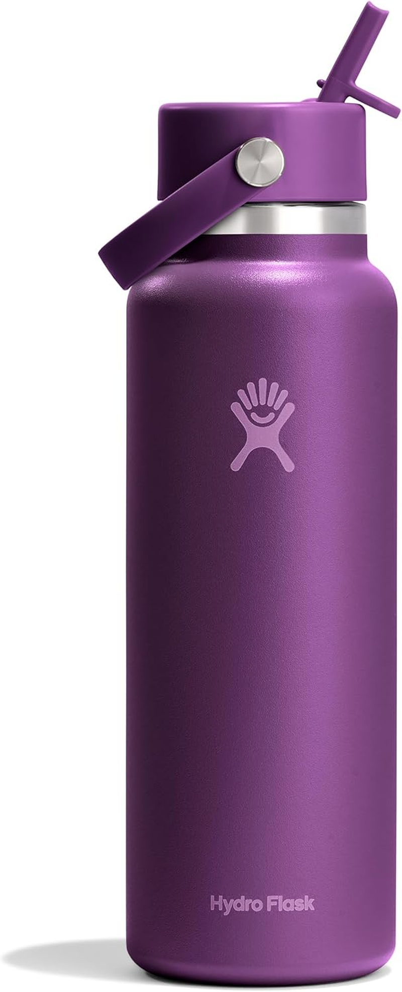 Hydro Flask Water Bottle - Insulated Stainless Steel - Wide Mouth Flex Straw Lid, Non Spill, Leakproof and Refillable in 32 Oz Sandpiper