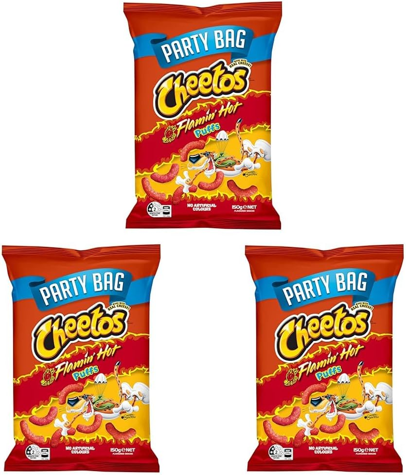Cheetos Puff Cheese Snacks Share Pack Party Bag Flaming Hot 150G image number 2