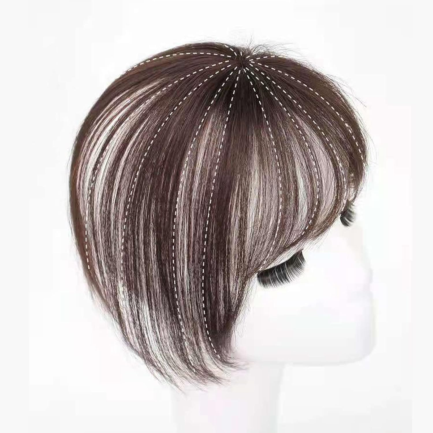 Hair Thickening for Women Fine Hair Clip in Hair Topper Synthetic Fiber round 3D Wig with Volume Enhancement