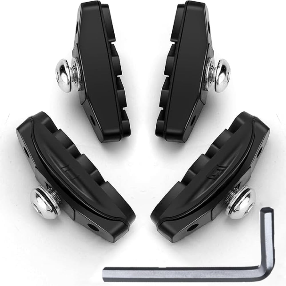 2 Pairs Premium Bike Brake Pads, Professional Caliper Brake Pads for Road Bicycle, Bike Brake Blocks of 50Mm, Road Brake Pads C Shaped Pads for Mountain Bike, Come with Allen Wrench image number 1