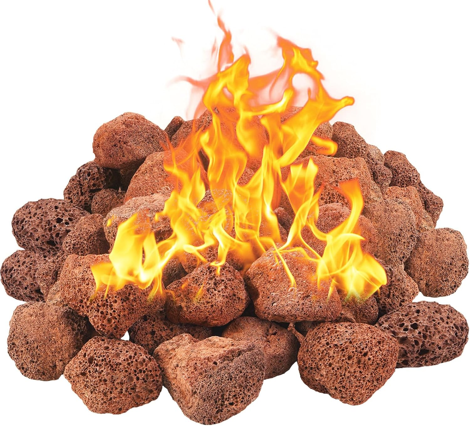 10 Pounds Red Lava Rocks for Fire Pits, Fireplaces, Perfect for Gas Log Sets, Gas Grills, Landscape Design, Suitable for Both Indoor and Outdoor Applications (1.2"-2")