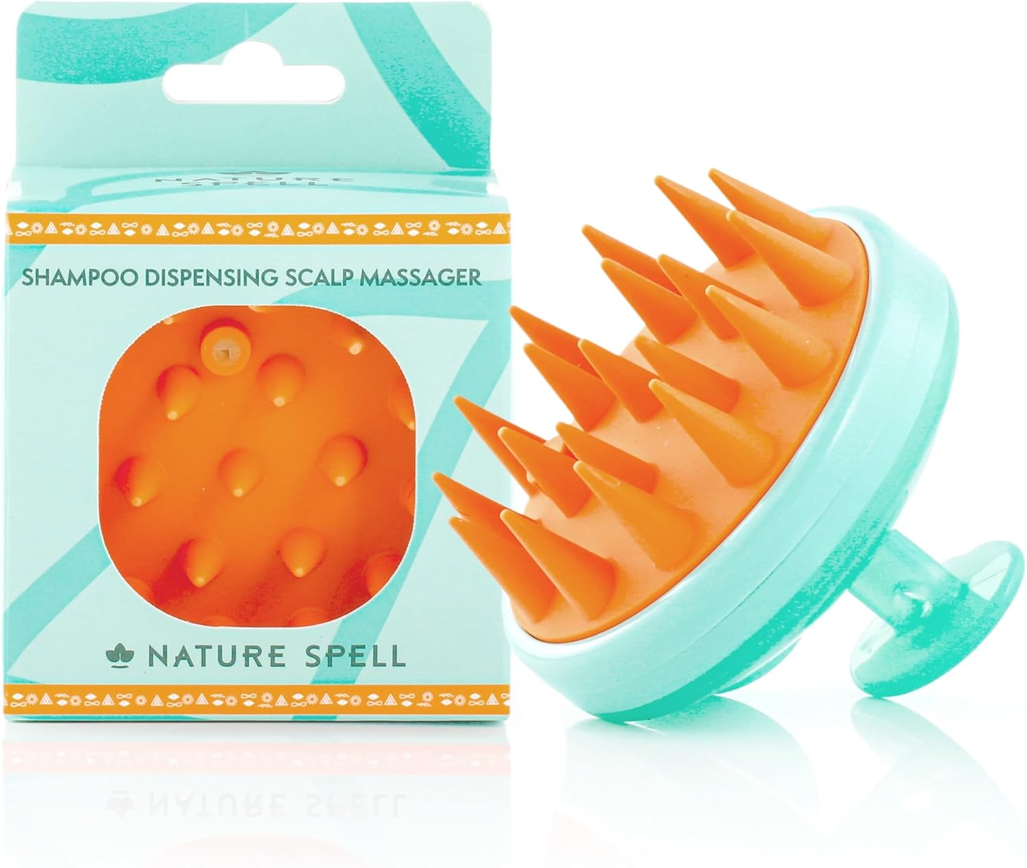 Nature Spell Shampoo Dispensing Scalp Massager | Shampoo Brush, Scalp Scrubber with Soft Silicone Bristles | Scalp Massager Hair Growth | Wet Hair Brush for Scalp Care | Shampoo Brush