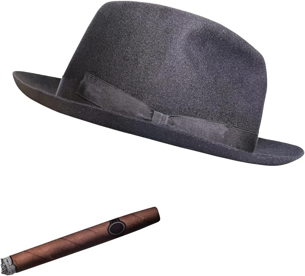 NYTKL Fedora and Cigar Window Decal, the Driving Crooner Decals Fedora Hat and Cigar Sticker, Waterproof Funny Car Stickers Creative Decoration for Automotive Side Window (A)