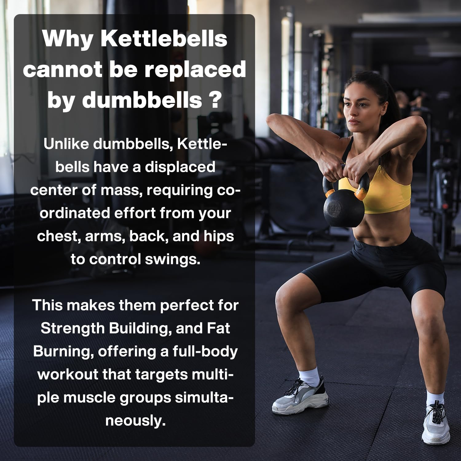 METEOR Essential Solid Cast Iron Kettlebell - Great for Full Body Workout and Strength Training Weightlifting image number 5