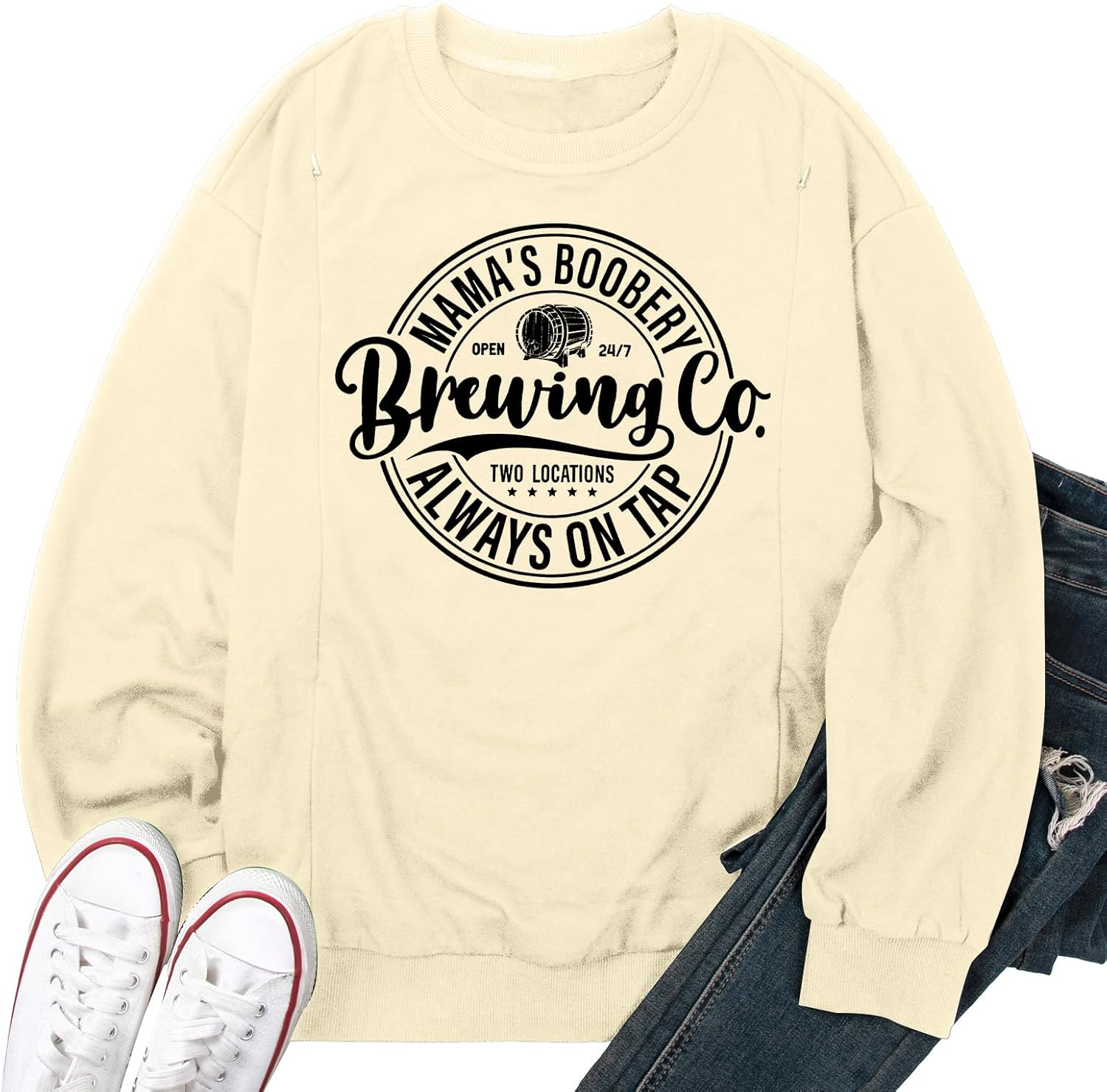 UNIQUEONE Women Nursing Sweatshirts for Breastfeeding - Friendly Zipper Maternity Sweater Long Sleeve Mama Pullover Tops image number 5