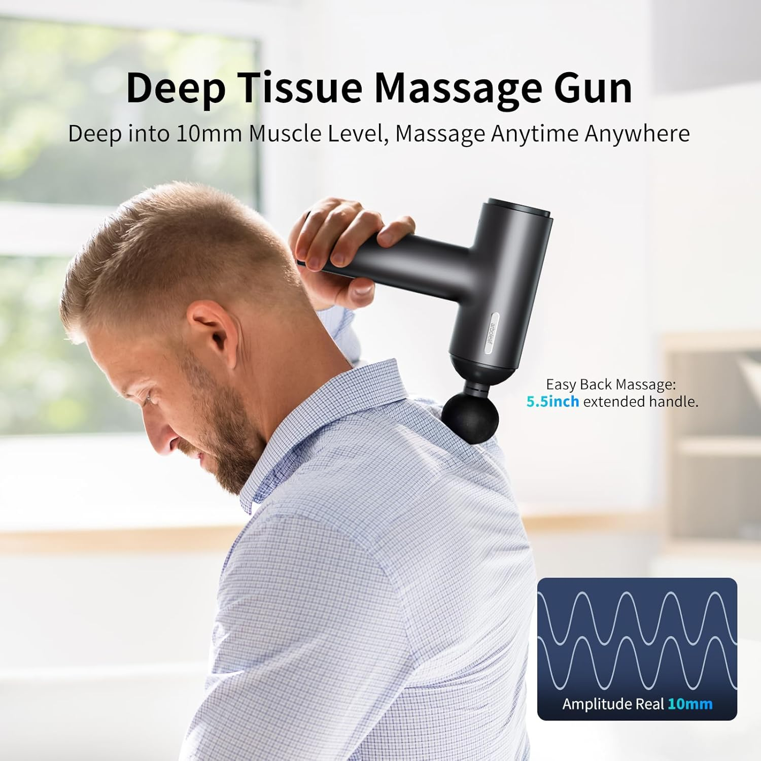 Arboleaf Massage Gun Deep Tissue, 6 Speeds Muscle Massager with 7 Massage Heads, Powerful Portable Back Massager Gun with Type-C Charging for Muscle Pain Relief, Gifts for Men Women image number 4