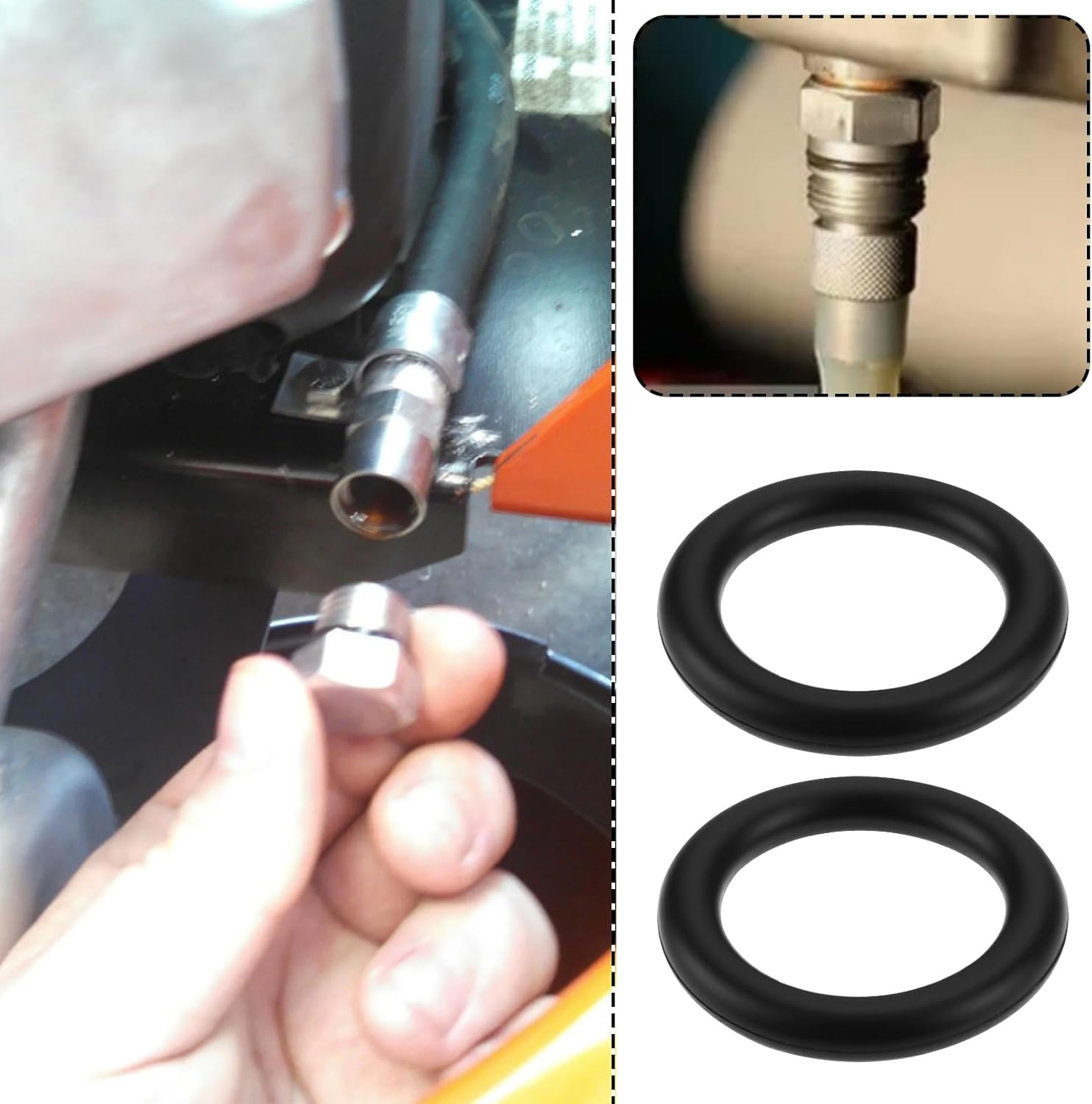 150Pcs Oil Drain Plug O-Ring 11105 Compatible with Harley-Davidson 9.5X14X2.25Mm Black image number 2