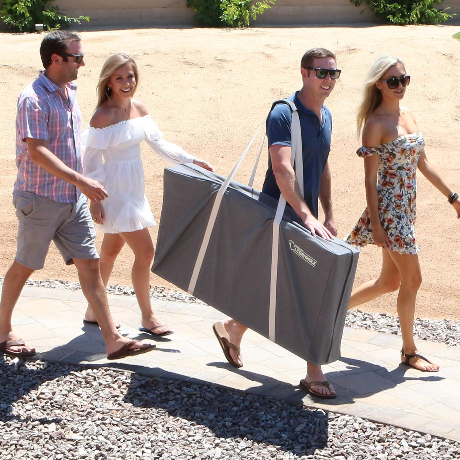 Gosports 4 X 2 Ft Canvas Cornhole Carrying Case - Choose Navy Blue, Gray, or Natural - PRO Grade image number 5