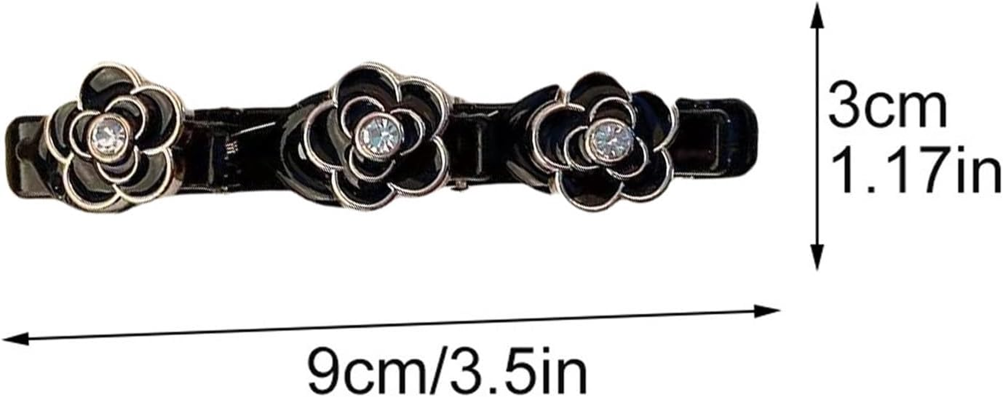 Braided Hair Clips with Sparkling Crystal Stone and 3 Small Clips Beaded Hairpin Duck Bill Clip Braided Hair Clip with Rhinestones for Women as a Gift (Style: J) image number 6