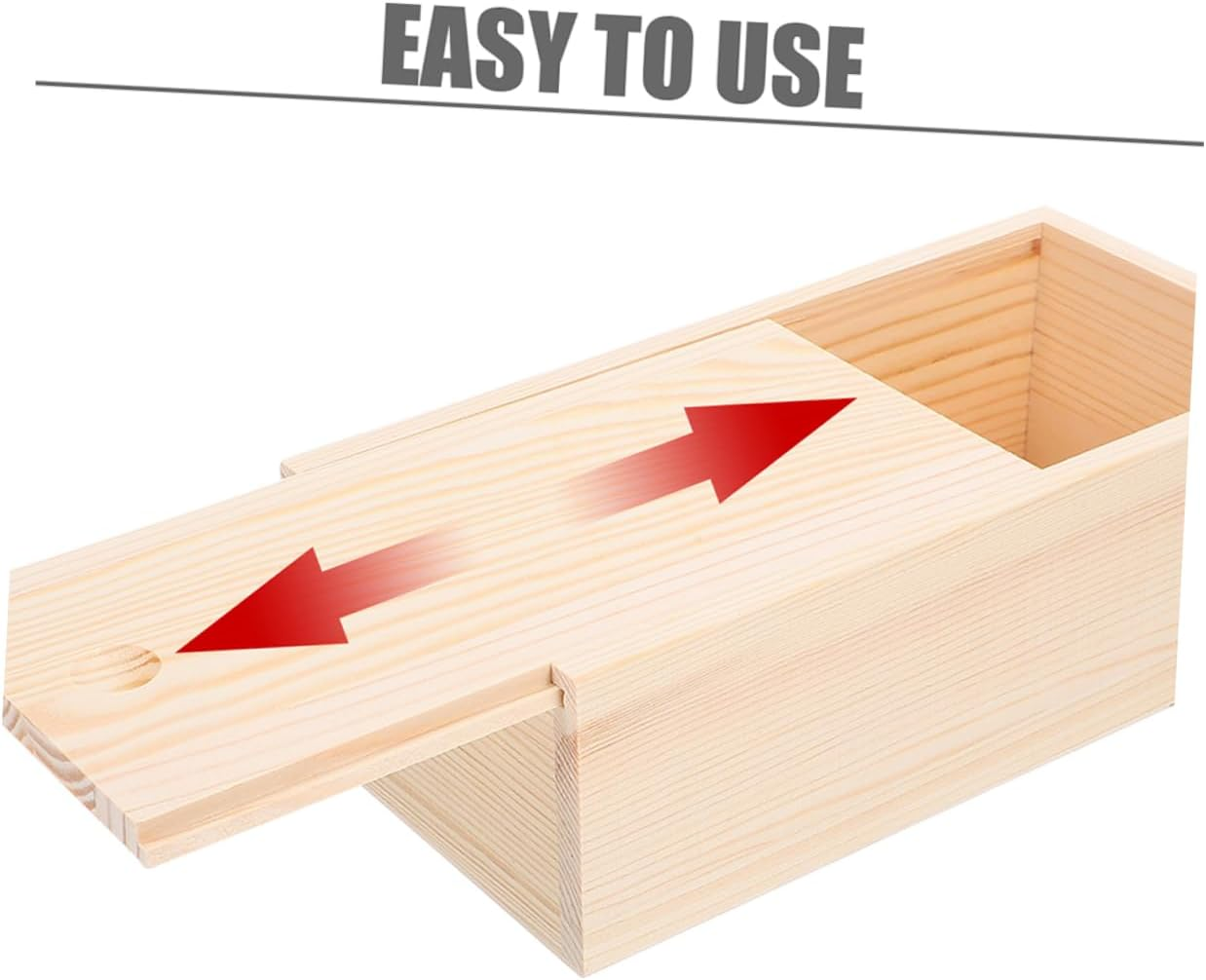 HOMSFOU 2Pcs Pine Wood Slide Lid Boxes Wooden Storage Keepsake Craft Organizers Small Unfinished Wood Boxes for DIY Jewelry and Desk Storage 14.5X7.5X4.5Cm image number 4