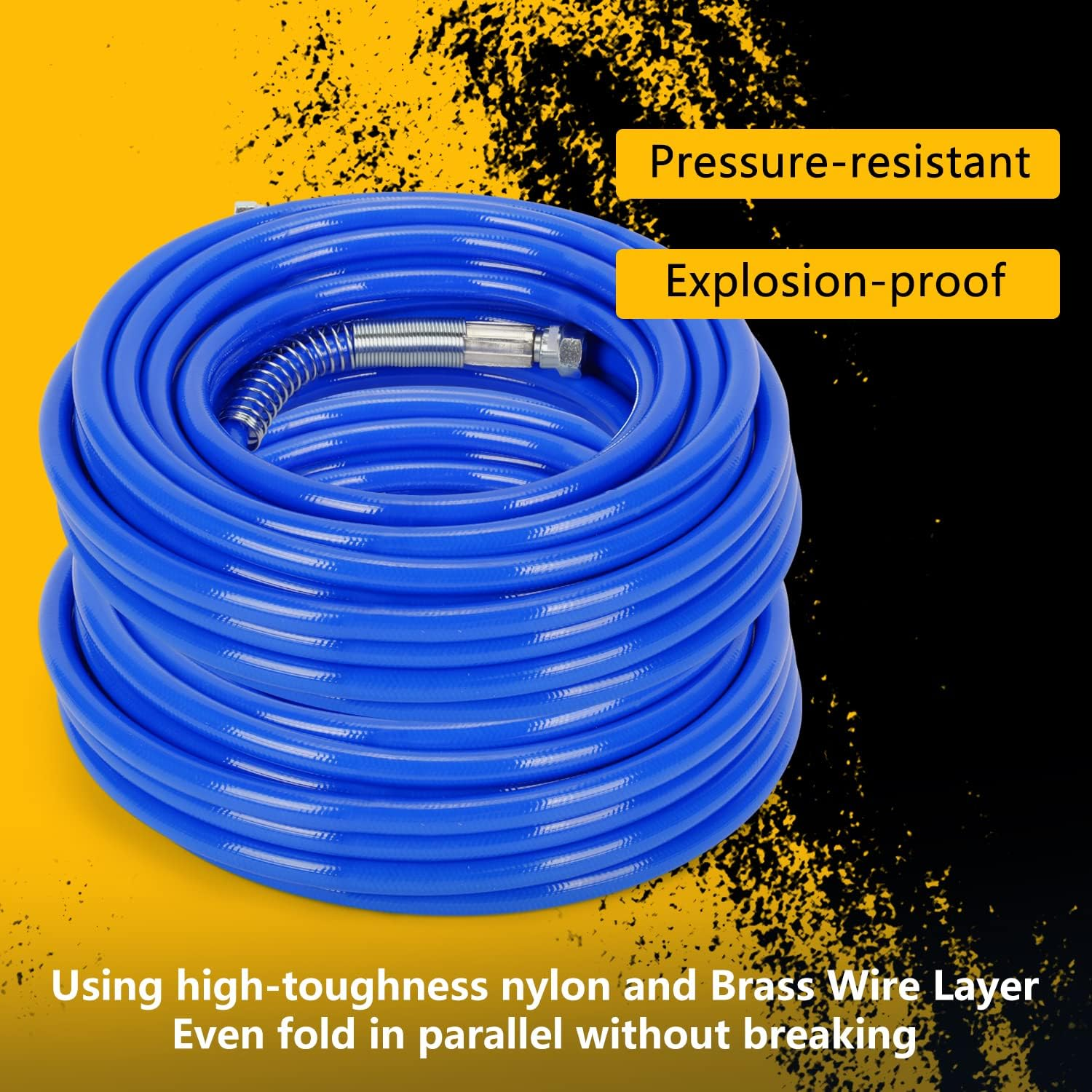 Awagas 15 M 1/4&rdquo; Airless Paint Sprayer Hose, 3500 PSI High Pressure Fiber Pipe Universal Flexible Fiber Tube Spray Hose for Sprayer Gun Sprayer Water (50 Ft-Blue) image number 2