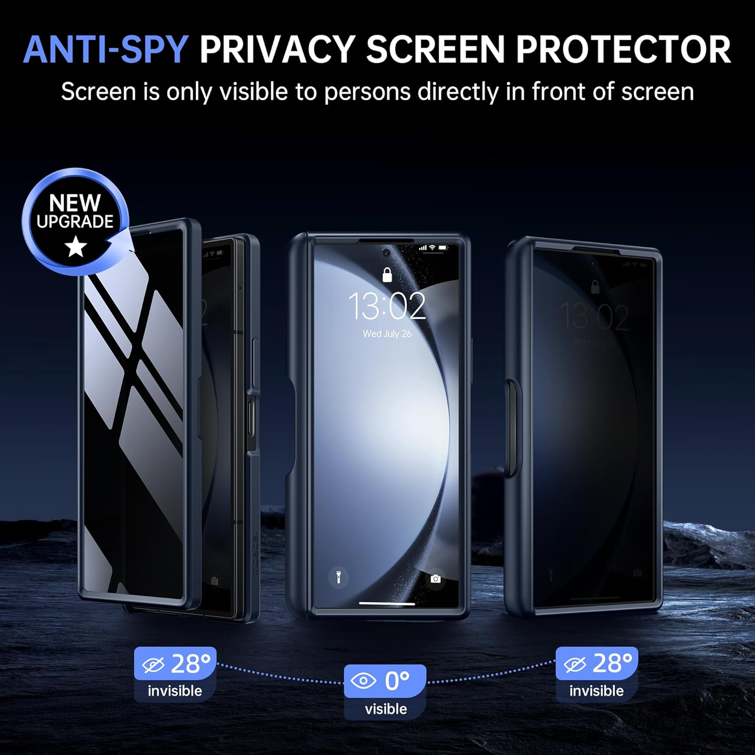 MOBOSI Magnetic for Z Fold 7 Case with Screen Protector, Compatible with Magsafe, Full-Body Coverage Hinge Protection, Shockproof Rugged Slim Phone Case for Samsung Galaxy Z Fold7, Privacy Black image number 2