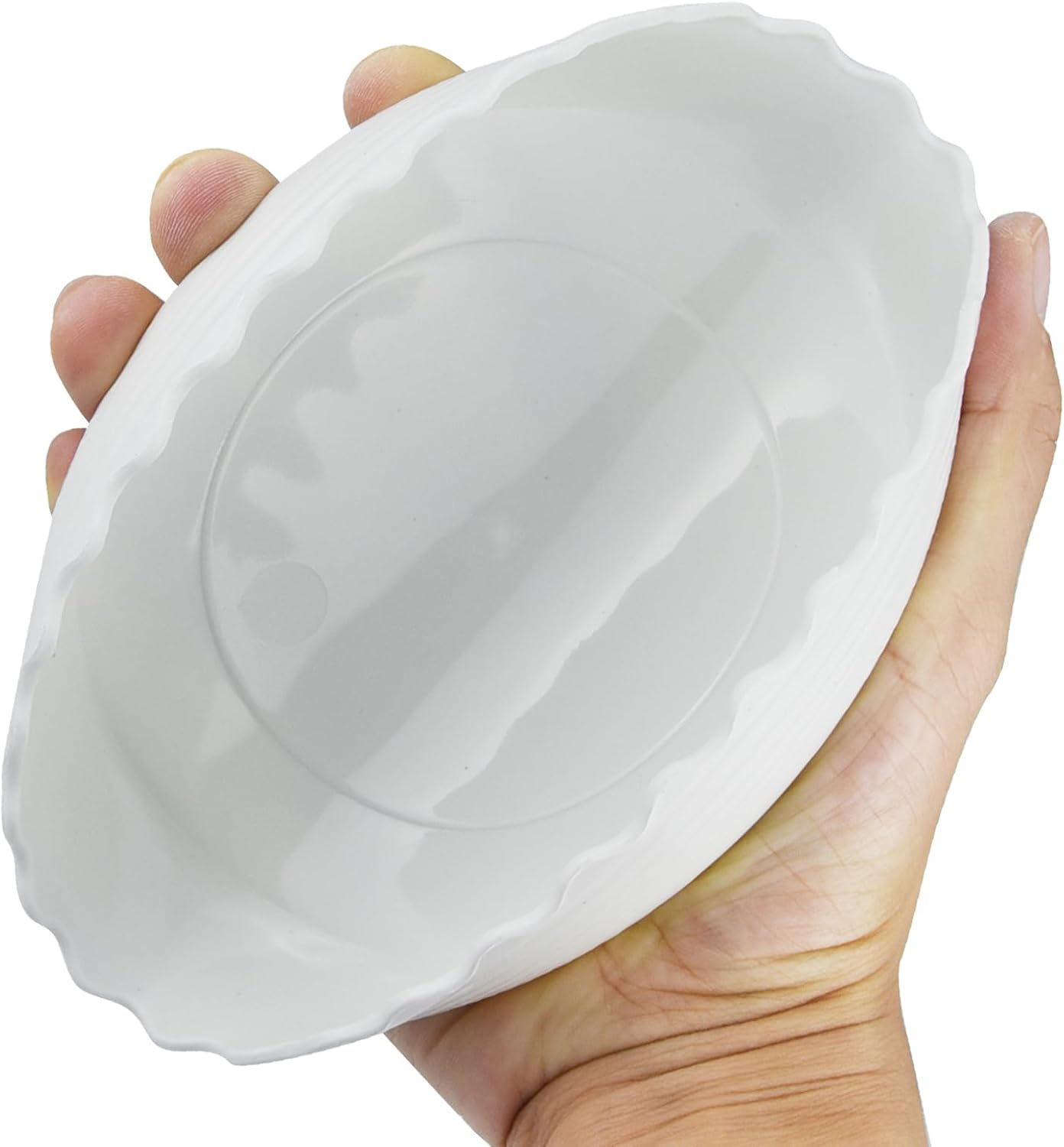 12 Pack White Flower Pot Trays - Durable Plastic Saucers for Small to Medium Planters, Ideal for Home, Office, Garden & Balcony image number 1