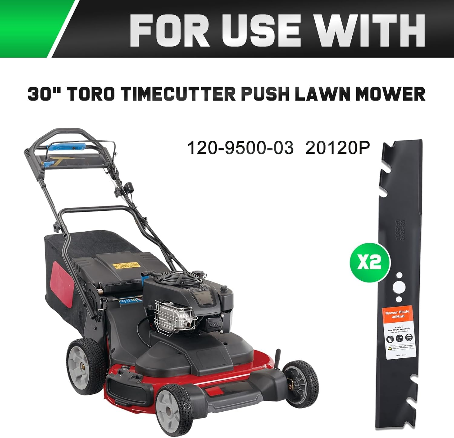 Grasscool Timemaster 30 Inch Mower Mulching Blades for Toro 20199 20200 20975 20977 Lawnmower Replace for 20120P 120-9500-03 image number 4