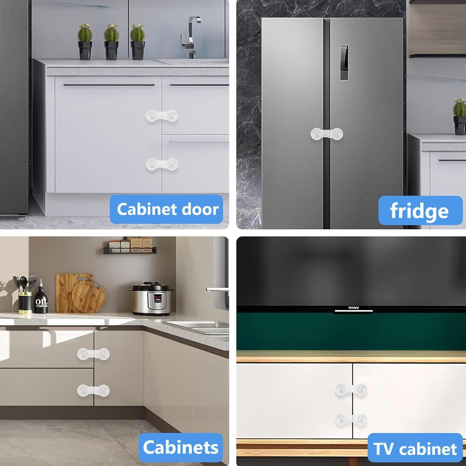 JIAYUYUARPY 10 Pack Child Safety Cabinet Locks Suitable for Securing Fridges, Cabinets, Drawers, and Toilets image number 5