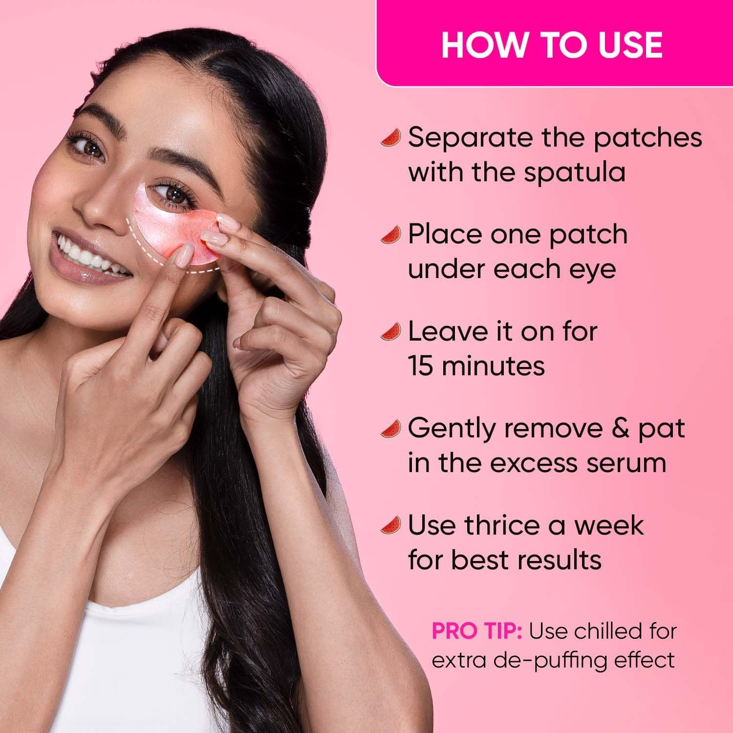 Dot & Key Watermelon Cooling Hydrogel under Eye Patches for Dark Circles & Puffiness Reduction | with Hyaluronic & Niacinamide | Eye Patches | Instantly Hydrates, Cools & De-Puffs | 60 Patches