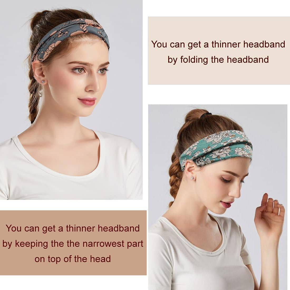 Heatunk 6-Pack Boho Wide Headbands for Women: Fashionable Hair Accessories for Yoga, Workouts, and More image number 1