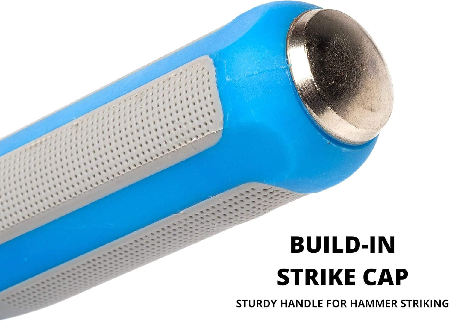 NEIKO 00251A Pry Bar, 3 Piece Angled Tip Pry Bar Set, 8", 12" & 17.5" Crow Bar with Go through Striking Cap, Textured TPR Breaker Bar Handles, Heavy Duty Black Oxide Coated Chromium Steel Small Prybar image number 1