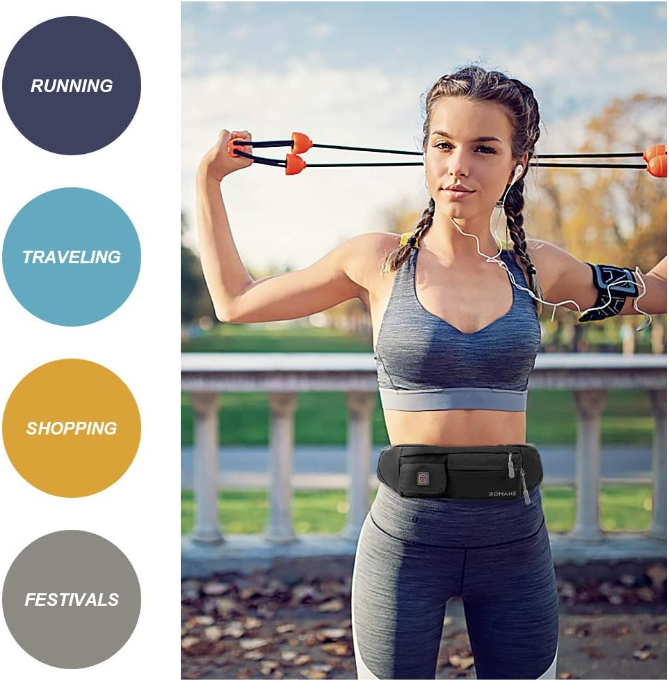ZOMAKE Fanny Pack Slim Belt Bag Water Resistant Waist for Men and Women,Running Cycling - Glaucous image number 6