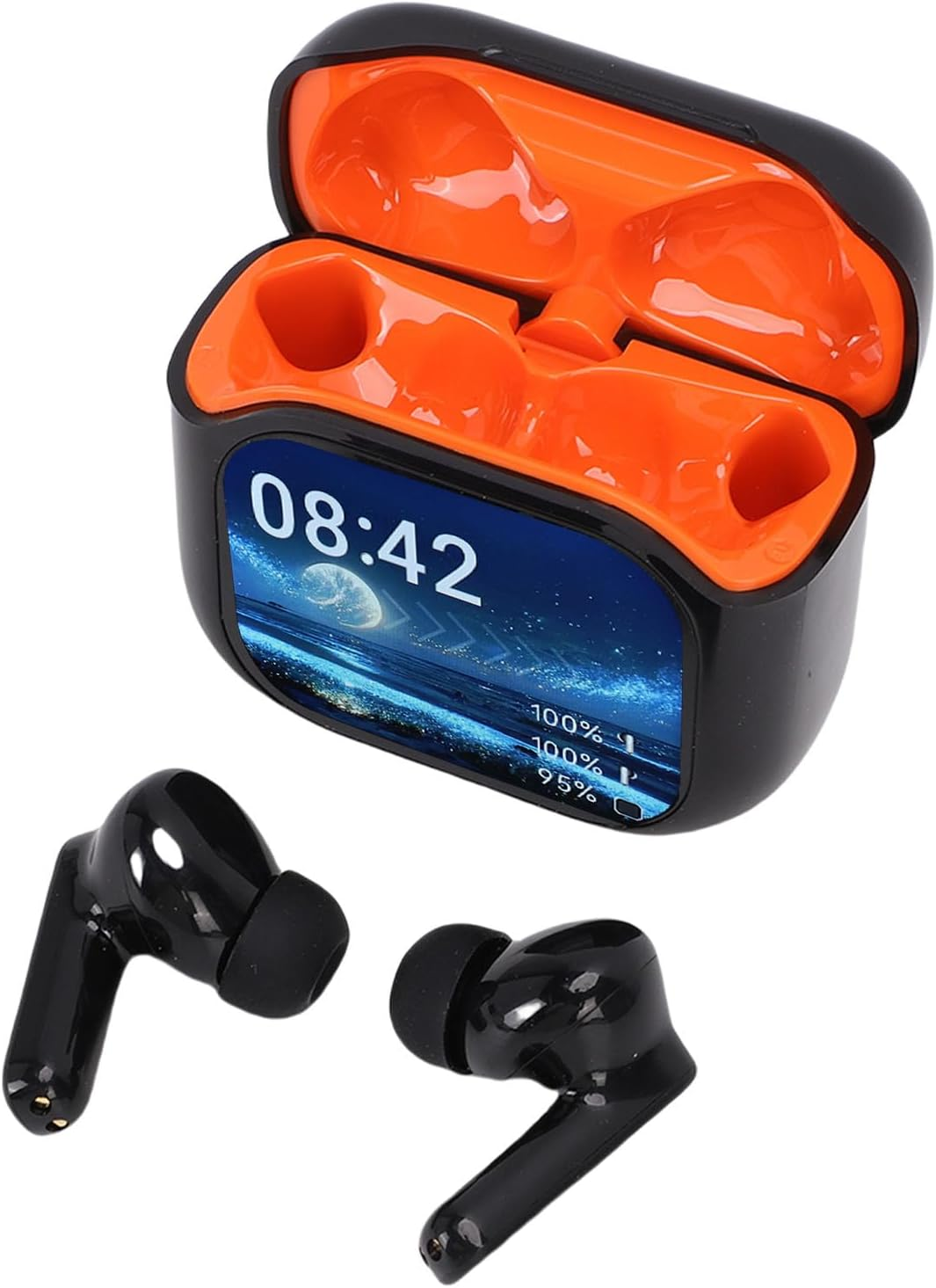 Zopsc AI Translation Earbuds Real Time, LCD Touch Screen Translator Headphones with 164 Languages, 7 Modes, 60H Battery, for Travel Business Communication