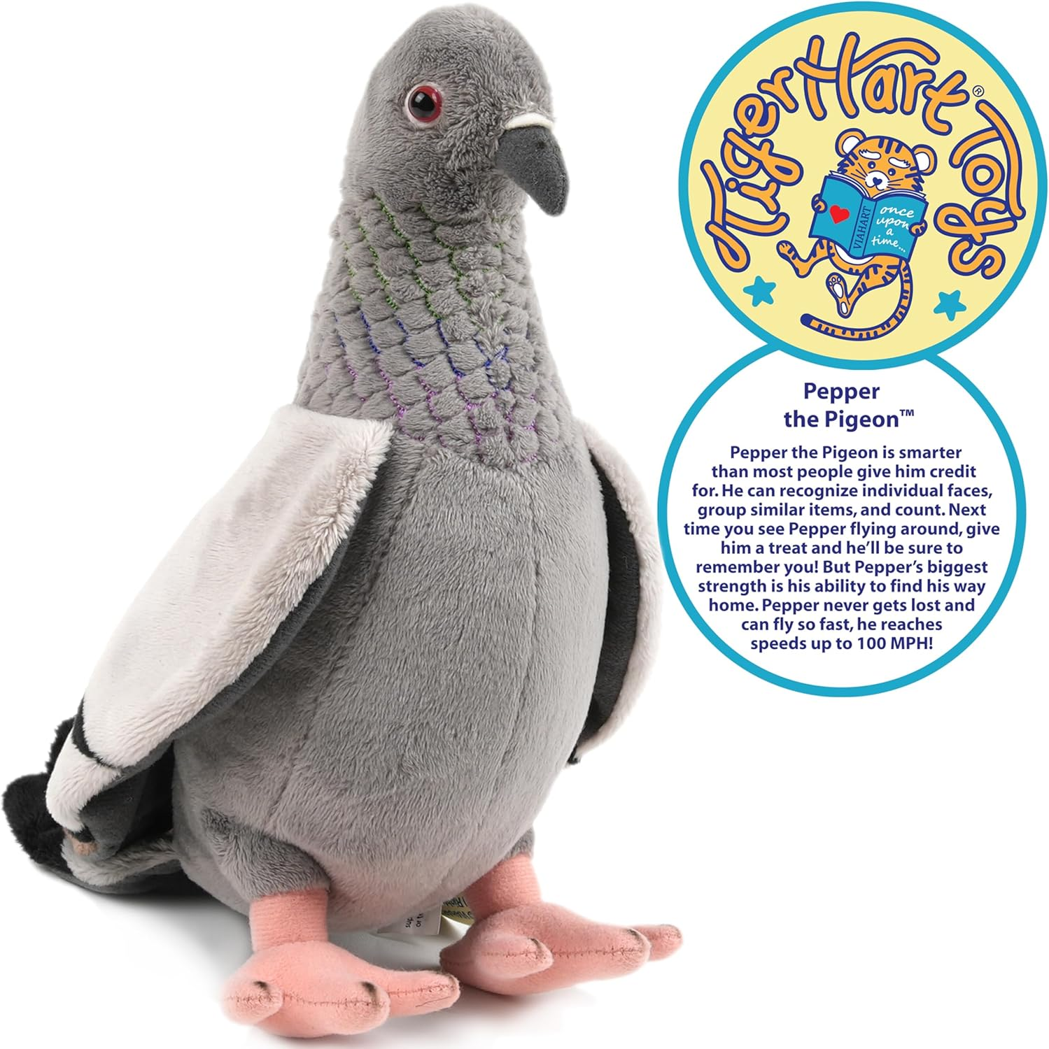 Pepper the Pigeon - 7.5 Inch Stuffed Animal Plush Bird image number 2