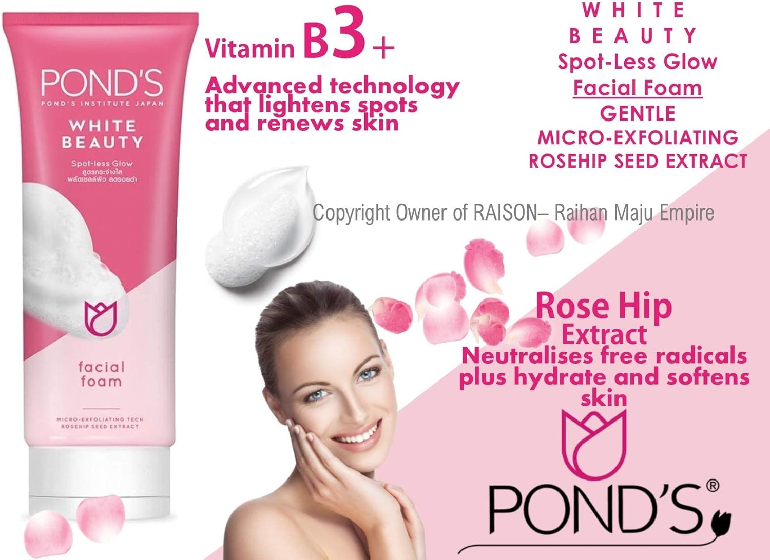 Ponds Bright Beauty Facial Foam 50 G