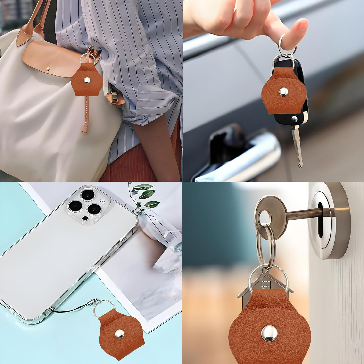 Goodangie00 Personalized Leather Pocket Hug Token Keychain Daughter Son Customizes for Mom Birthday Gift, Suitable for Women Girls Wallet Backpack Phone Charm Pendants Decor image number 1