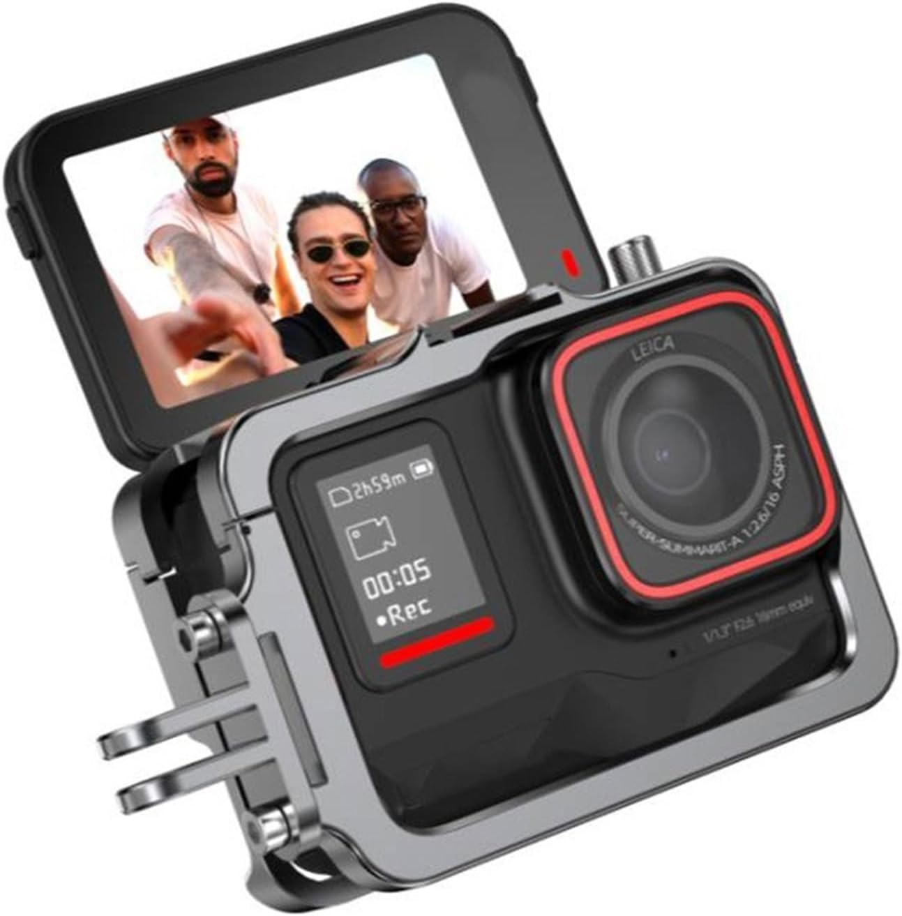 YUULNMOP Aluminum Metal Frame Cage Case for Insta360 Ace/Ace Pro Sports Camera,Vertical Horizontal Protective Frame Housing Sleeve with Double Cold Shoe for Video Light Microphone image number 1