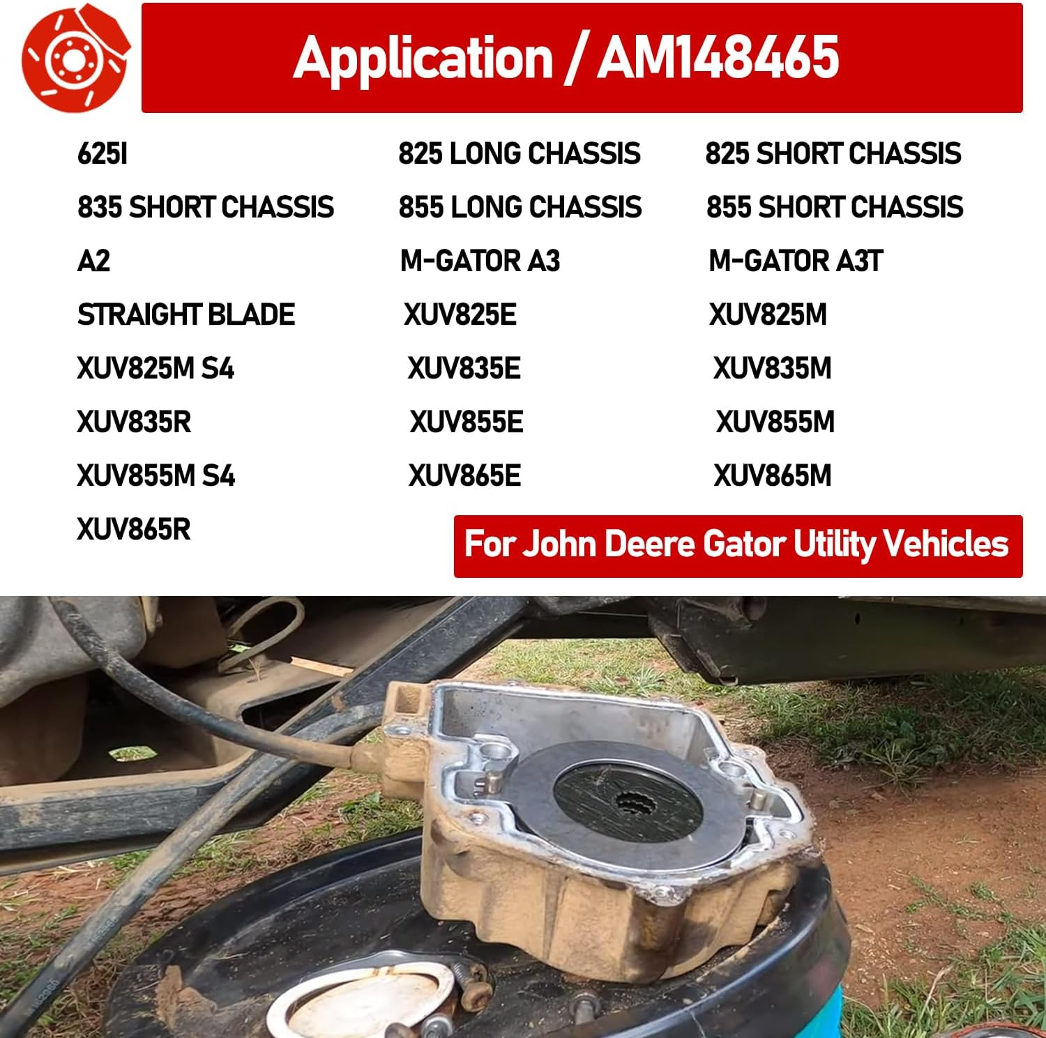AM148465 Brake Kit Wet Park Brake Disk Kit for John Deere XUV 625 825 835 855 865 Gator Utility Vehicles, Replace # AM148465, AM140803 Wet Brake Discs Kit image number 2