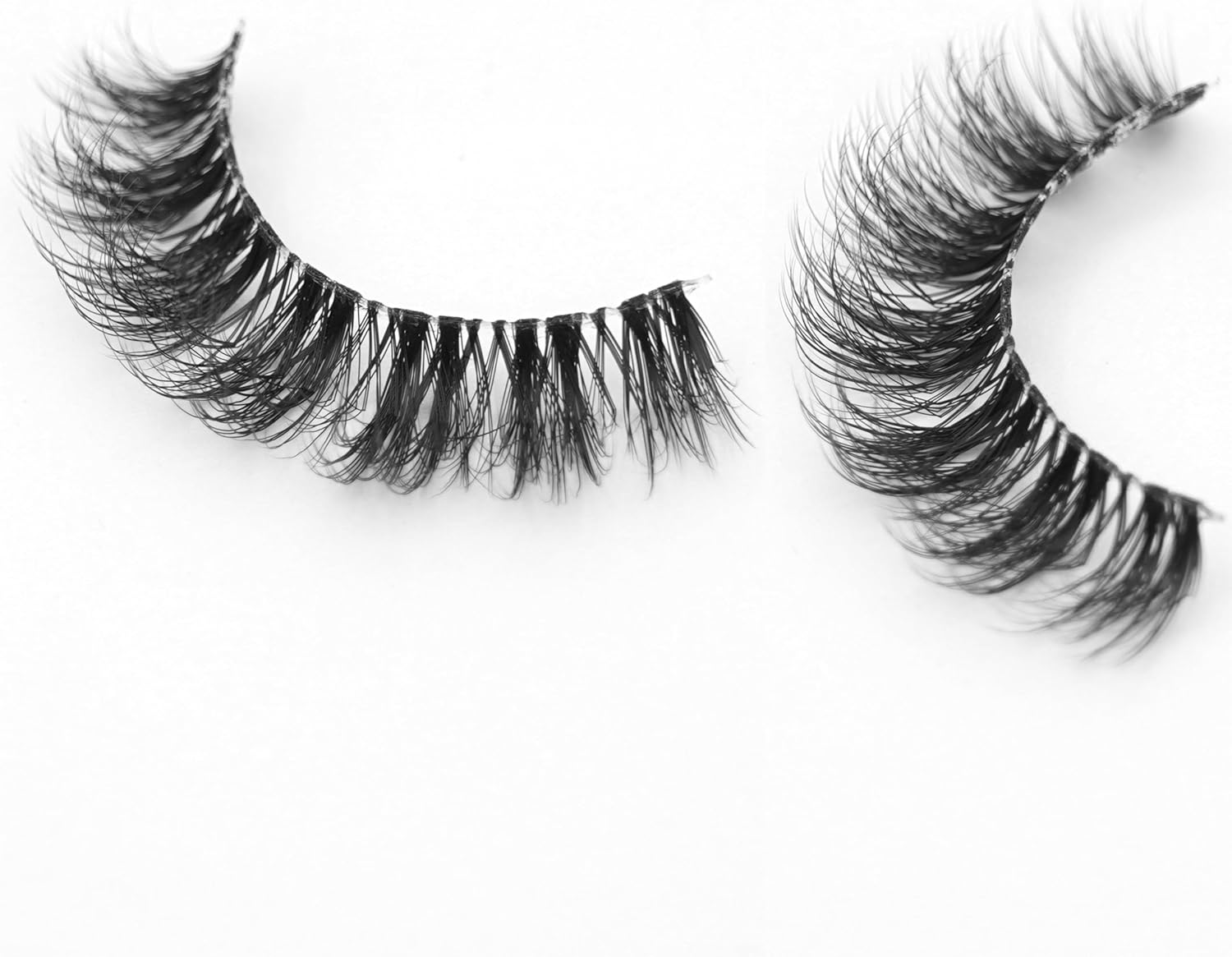 5D Fluffy Mink Eyelashes 14Mm Natural Clear Band Lashes Soft Faux Mink Lashes Wispy Fake Eyelashes Short Cross Reusable False Eyelashes 7 Pairs-Happy Heartbeat(No.202) image number 5