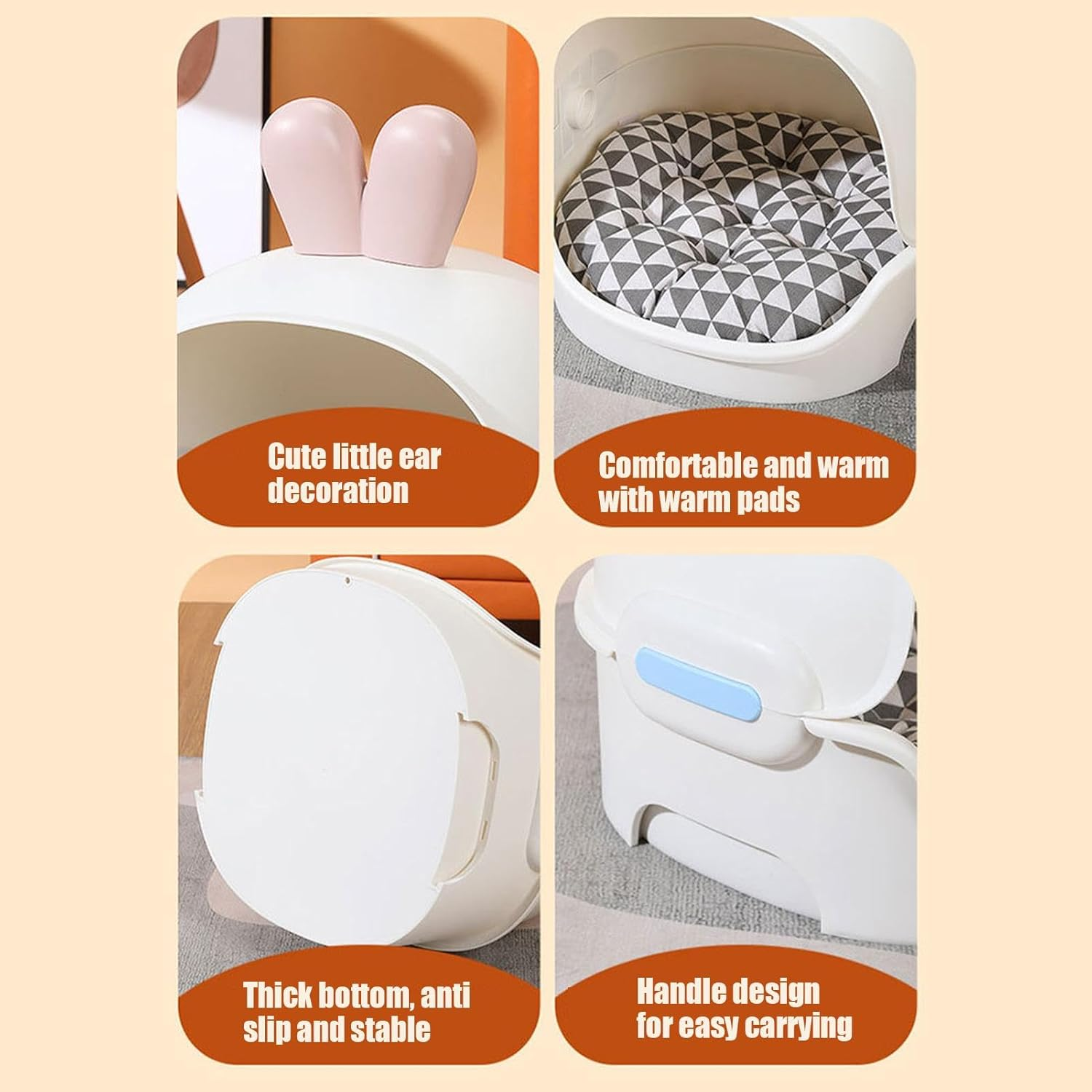 Cat Houses for Indoor Cats,Waterproof Cat Bed Cave Small Cat House - Windproof Cat Bed House Compact Warm Cave Nest for Home Pet Shops image number 3